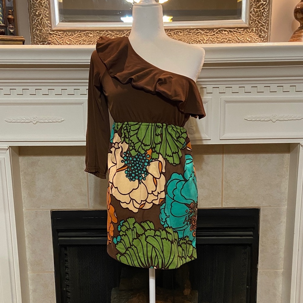 Judith March One-Shoulder Dress with Ruffle